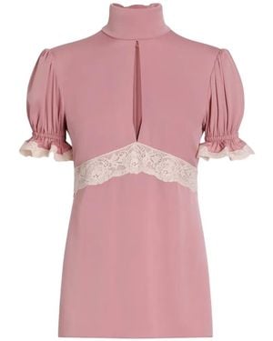 Dolce & Gabbana Charmeuse Stretch Top - Pink