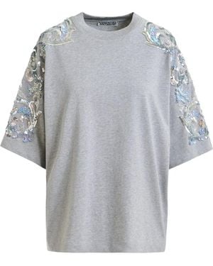 Essentiel Antwerp Sequin-Embellished Bead-Embellished T-Shirt - Grey
