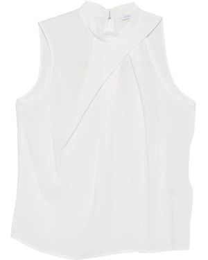Patrizia Pepe Draped Cowl-Neck Top - White
