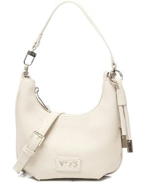 V73 Curved Zipped Shoulder Bag - White