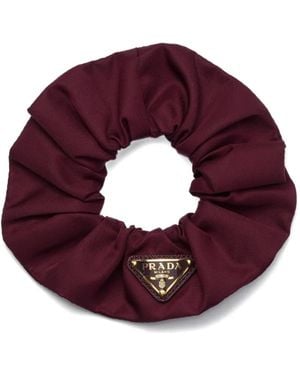 Prada Triangle-Logo Scrunchie - Purple