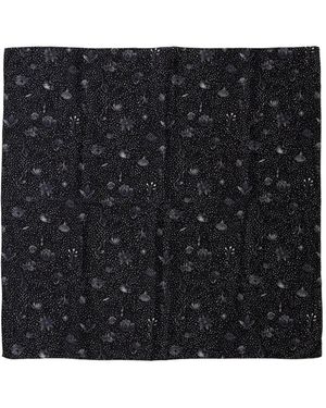 CALMLENCE Floral Polka-Dot Scarf - Black
