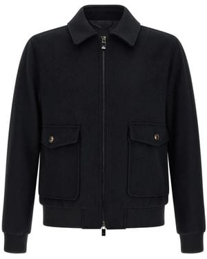 Pal Zileri Zip-Up Wool-Blend Jacket - Blue