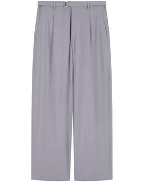 Giorgio Armani Pleated Belted Trousers - Grey