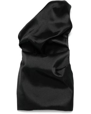 Marques'Almeida Satin Draped Mini Dress - Black