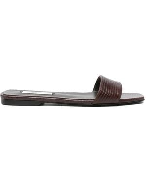 TOTEME Lizard-Embossed Sandals - White