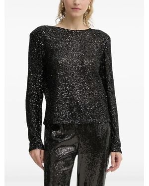 Bruuns Bazaar Embellished Long-Sleeve Blouse - Black