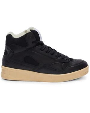 Jil Sander High-Top Panelled Trainers - Blue