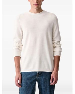 Marc O' Polo Pull En Maille Gaufrée À Col Rond - White