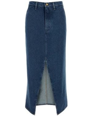 Jil Sander Front-Slit Denim Skirt - Blue