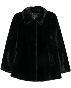 Marina Rinaldi Faux-Fur Coat - Black