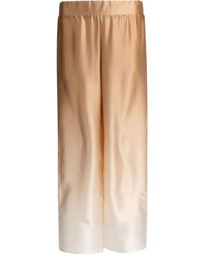 SLEEP NO MORE Ombré-Effect Silk Pants - Natural