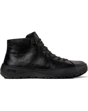 Camper Lace-Up Leather Ankle Boots - Black