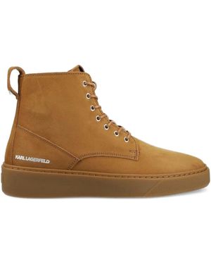 KARL LAGERFELD Leather Boots - Brown