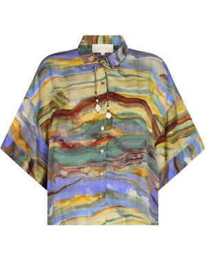 Carolina K Kimono Hemd Mit Perlen - Blau
