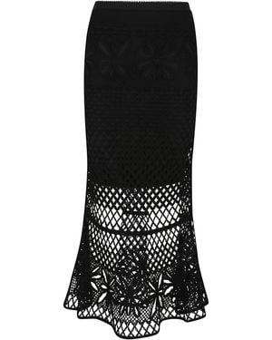 Pinko Crochet-Effect Maxi Skirt - Black