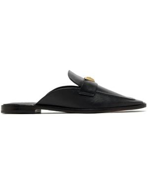 SCHUTZ SHOES Triangular-Plaque Loafers - Black