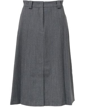 N°21 Pleated-Detail Midi Skirt - Gray