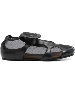 Egonlab Enez Cut-Out Leather Sneakers - Black