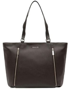 MICHAEL Michael Kors Zip-Detail Pebbled Tote Bag - Black