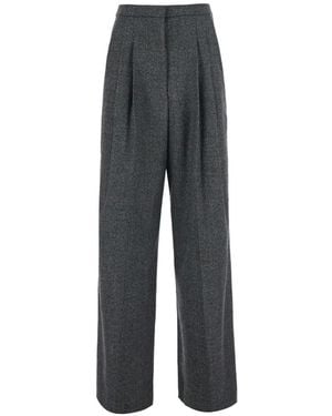 PT Torino Check Pleated Pants - Gray