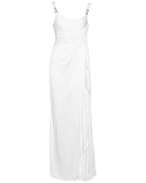 Versace Jersey Draped Dress - White