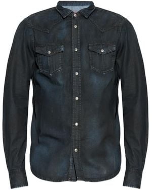 DIESEL D-Vega Chest-Pocket Shirt - Blue