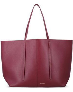 By Malene Birger Abilla Leather Tote Bag - Purple