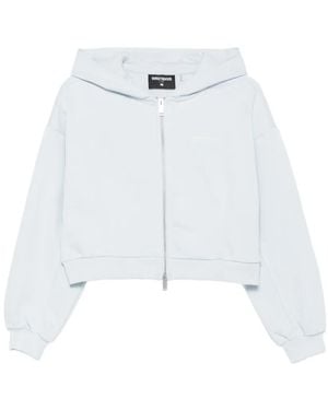 WRSTBHVR Logo-Print Zip-Up Hoodie - White