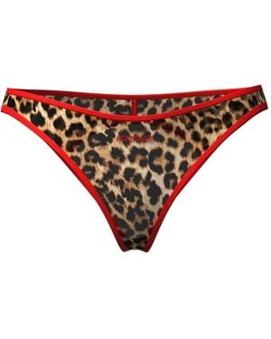 Scandale Sauvage Leopard-Print Open Briefs - Red