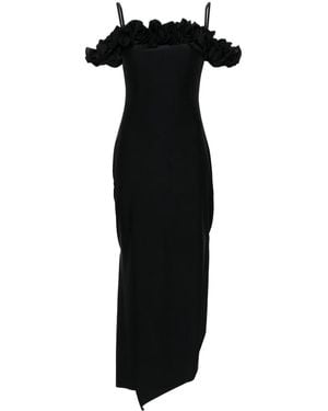 Coperni Ruffled Trim Midi Dress - Black