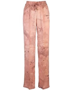 Kiton Floral-Print Drawstring Trousers - Pink