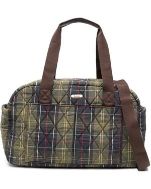 Barbour Wetherham Quilted Tartan-Pattern Tote Bag - Black