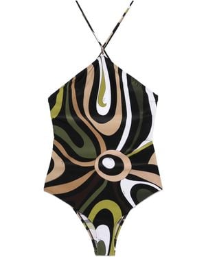 Emilio Pucci Bañador con estampado Marmo - Negro