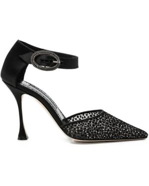 Manolo Blahnik Zuton Mesh Pumps - Black