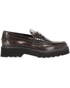 Tod's Leather Penny Loafers - Gray