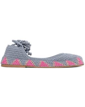 SLO_HAND_MADE Crochet Ballet Flats - White