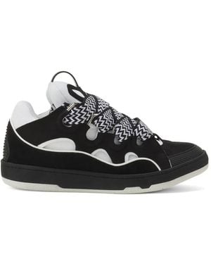 Lanvin Zigzag Lace-Up Sneakers - Black