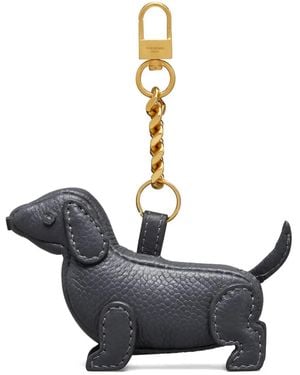 Thom Browne Hector Leather Bag Charm - Grey