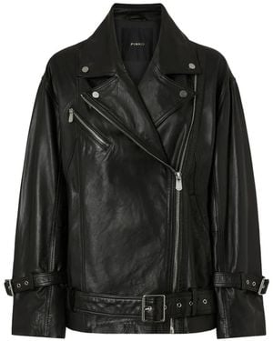 Pinko Leather Jackets - Black