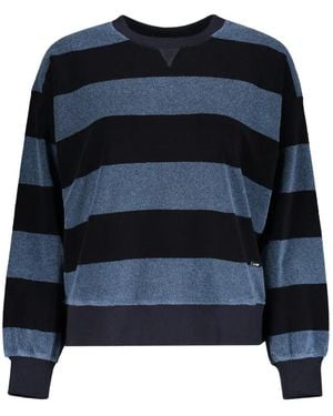 Moorer Striped Crew-Neck Sweater - Blue