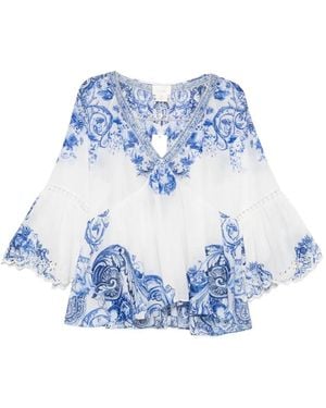 CAMILLA Floral-Print Blouse - Blue