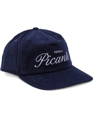 Picante Logo-Embroidered Corduroy Cap - Blue