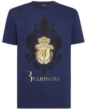 Billionaire T-Shirt Giglio À Logo Imprimé - Blue