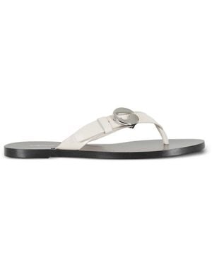 Coperni Belt Buckle Thong Flip Flops - White