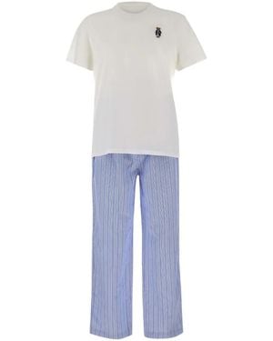 Polo Ralph Lauren Embroidered Striped Pyjamas - White
