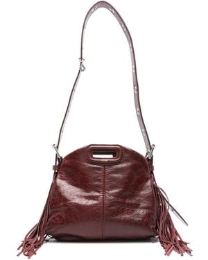 Maje Mini Miss M Leather Shoulder Bag - Purple