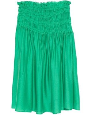 Tory Burch Smocked Viscose Skirt - Green