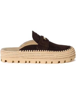 Miu Miu Suede Slip-on Mules - Brown