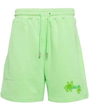 flâneur Floral Watercolor Shorts - Grün